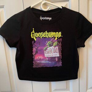 Goosebumps "Welcome to Horrorland" Cropped Tee Juniors Crop Top Y2K